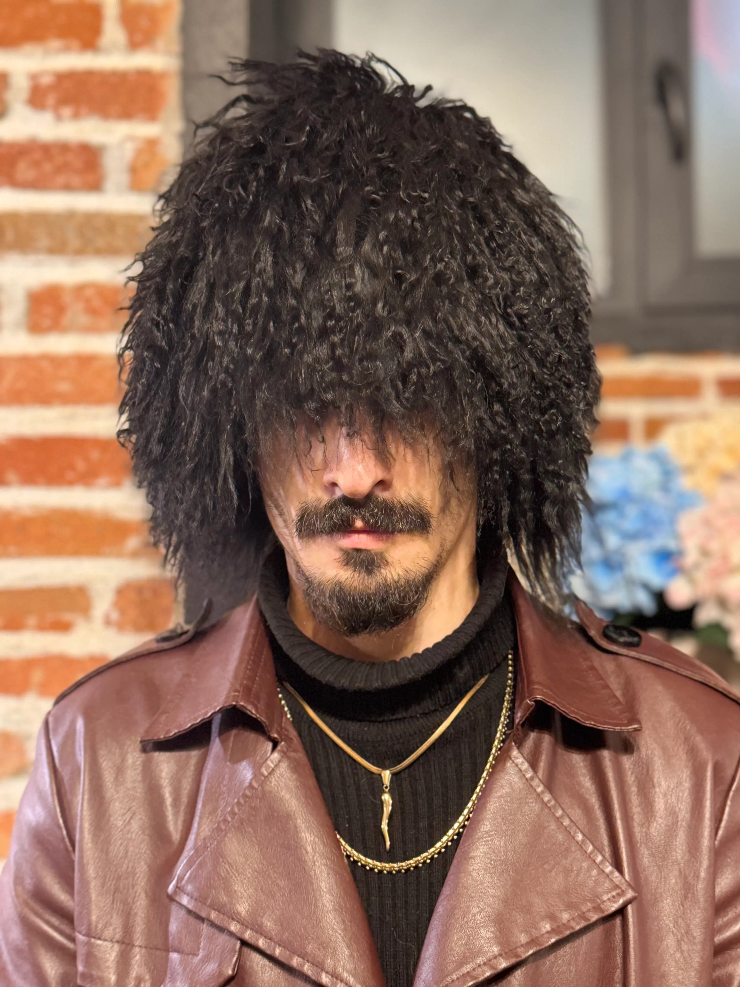 Traditional Black Goat Fur Papakha - Handcrafted Caucasian Style